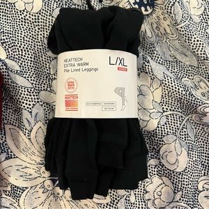 NWT Uniqlo Heattech Extra Warm Pile Lined Leggings L/XL